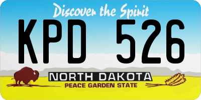 ND license plate KPD526