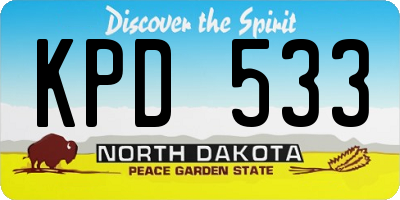 ND license plate KPD533