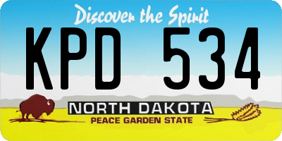 ND license plate KPD534