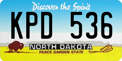 ND license plate KPD536