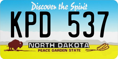ND license plate KPD537