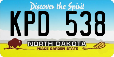 ND license plate KPD538