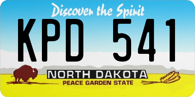 ND license plate KPD541