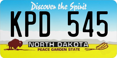 ND license plate KPD545