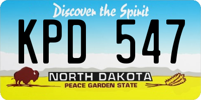 ND license plate KPD547