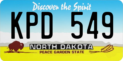 ND license plate KPD549