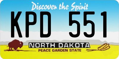 ND license plate KPD551