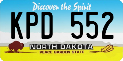 ND license plate KPD552