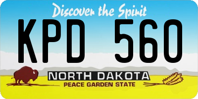 ND license plate KPD560