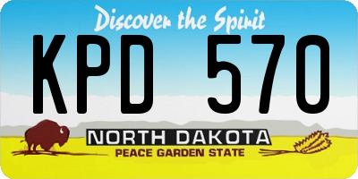 ND license plate KPD570