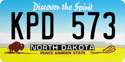 ND license plate KPD573