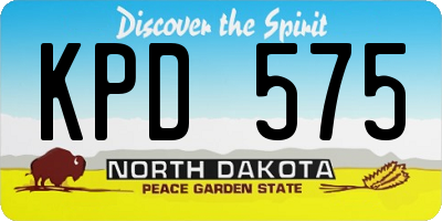 ND license plate KPD575