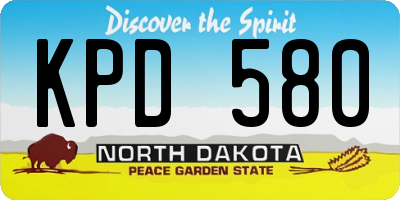 ND license plate KPD580