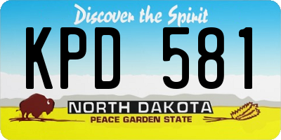 ND license plate KPD581