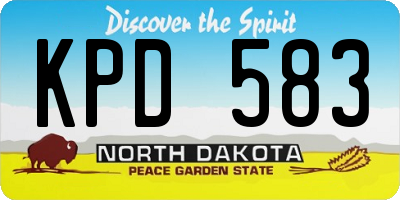 ND license plate KPD583