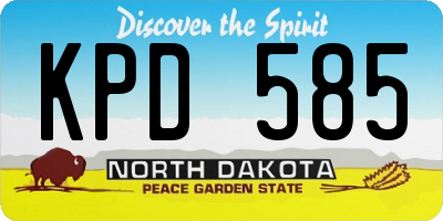 ND license plate KPD585