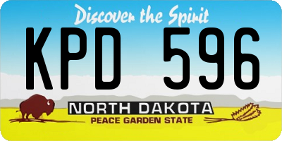 ND license plate KPD596
