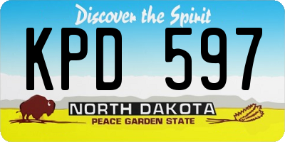 ND license plate KPD597