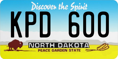 ND license plate KPD600