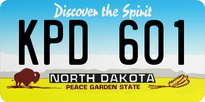 ND license plate KPD601