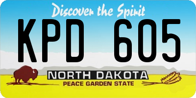 ND license plate KPD605