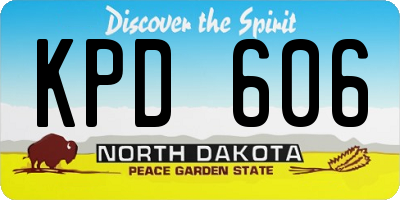 ND license plate KPD606