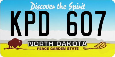 ND license plate KPD607