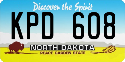 ND license plate KPD608