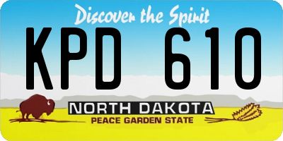 ND license plate KPD610