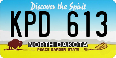 ND license plate KPD613