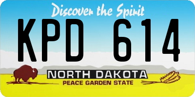 ND license plate KPD614