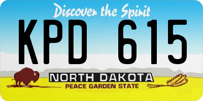 ND license plate KPD615