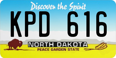 ND license plate KPD616