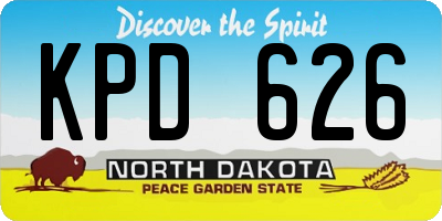 ND license plate KPD626