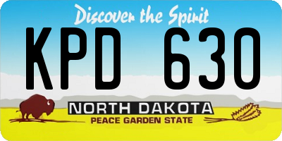 ND license plate KPD630