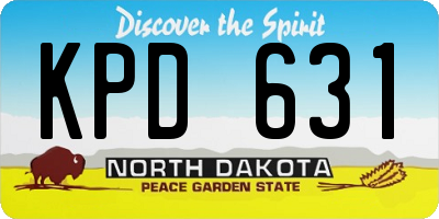 ND license plate KPD631