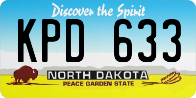 ND license plate KPD633