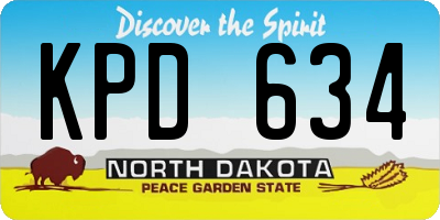 ND license plate KPD634