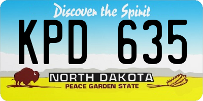ND license plate KPD635