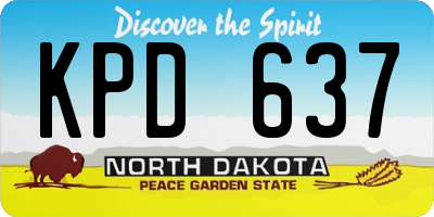 ND license plate KPD637