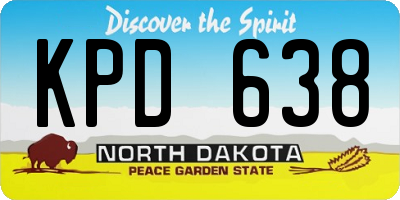 ND license plate KPD638