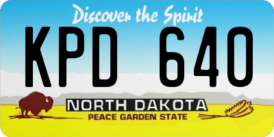 ND license plate KPD640