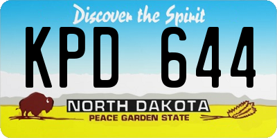 ND license plate KPD644