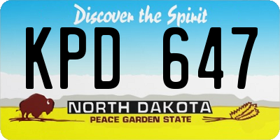 ND license plate KPD647