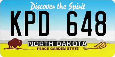 ND license plate KPD648