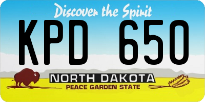 ND license plate KPD650