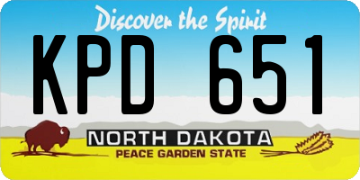 ND license plate KPD651