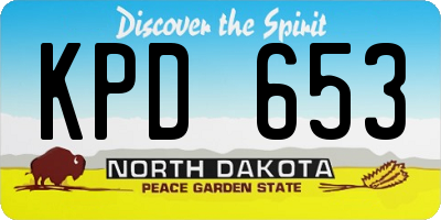 ND license plate KPD653