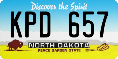 ND license plate KPD657