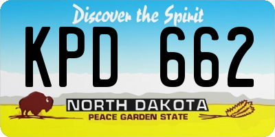 ND license plate KPD662